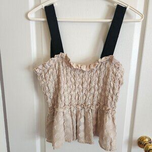 Club Monaco Smocked Peplum top